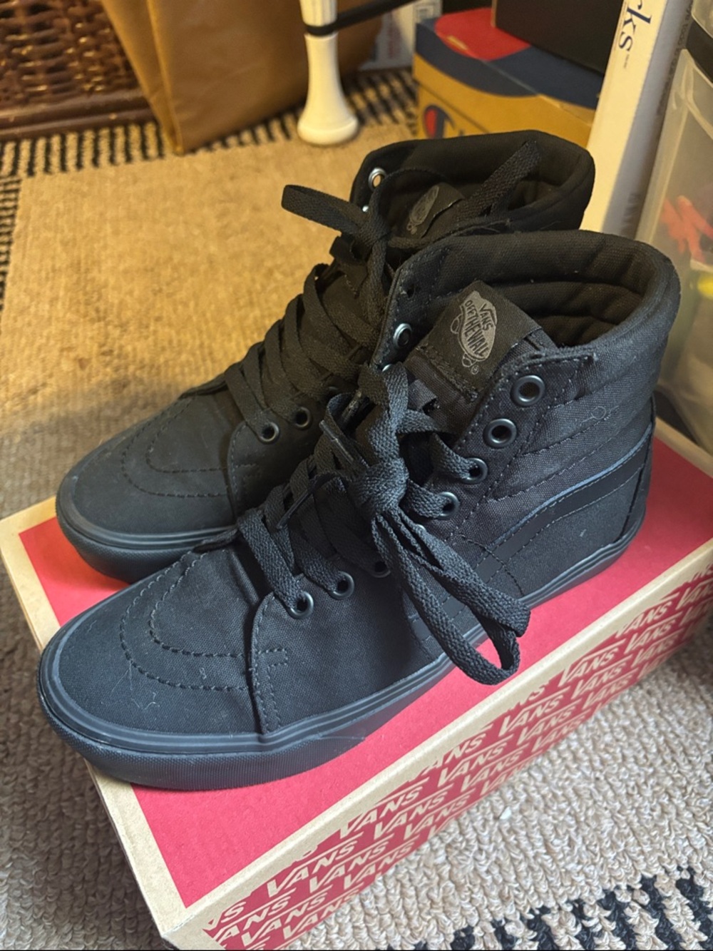 Vans Black High-Top Canvas Skate Sneakers W7.5 M6